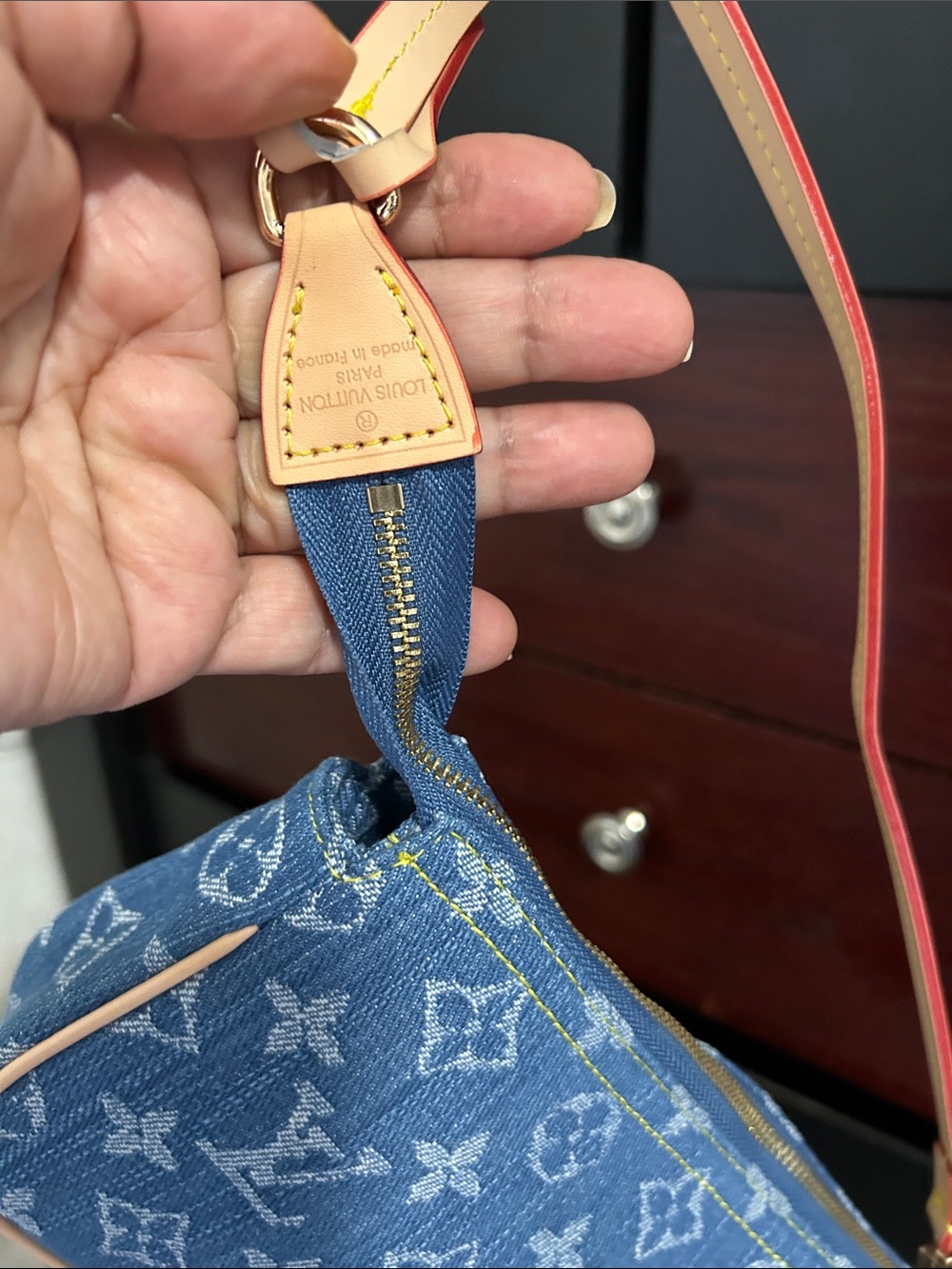 Blue Monogram Denim Mini Pochette - Picture 3 of 4